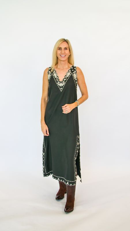 THE EMBROIDERED FLORAL SLIP DRESS