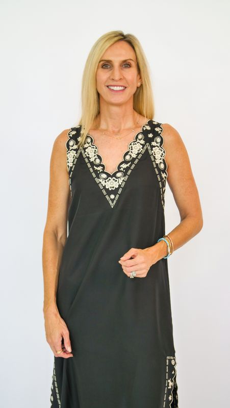 THE EMBROIDERED FLORAL SLIP DRESS