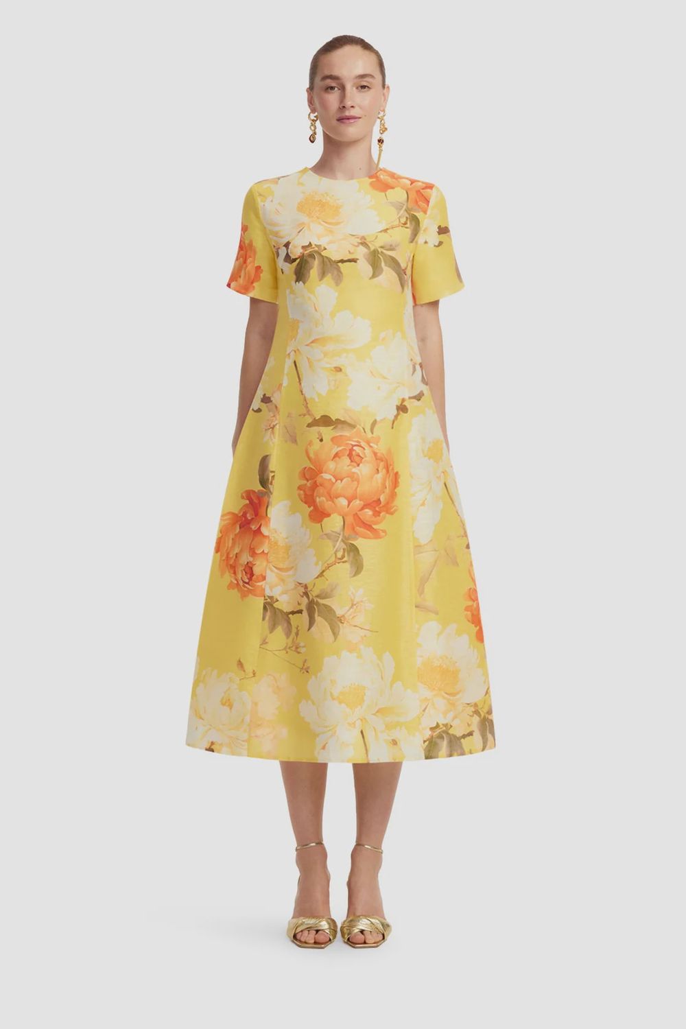 CAROLINE SHORT SLEEVE MIDI DRESS