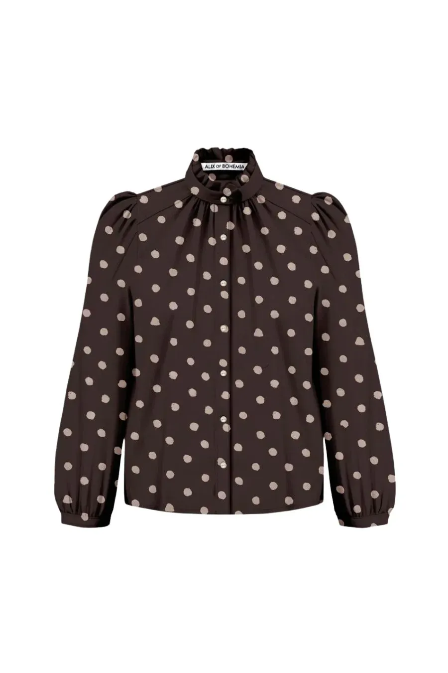 ANNABEL MAHOGANY DOT SHIRT