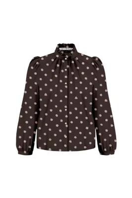 ANNABEL MAHOGANY DOT SHIRT