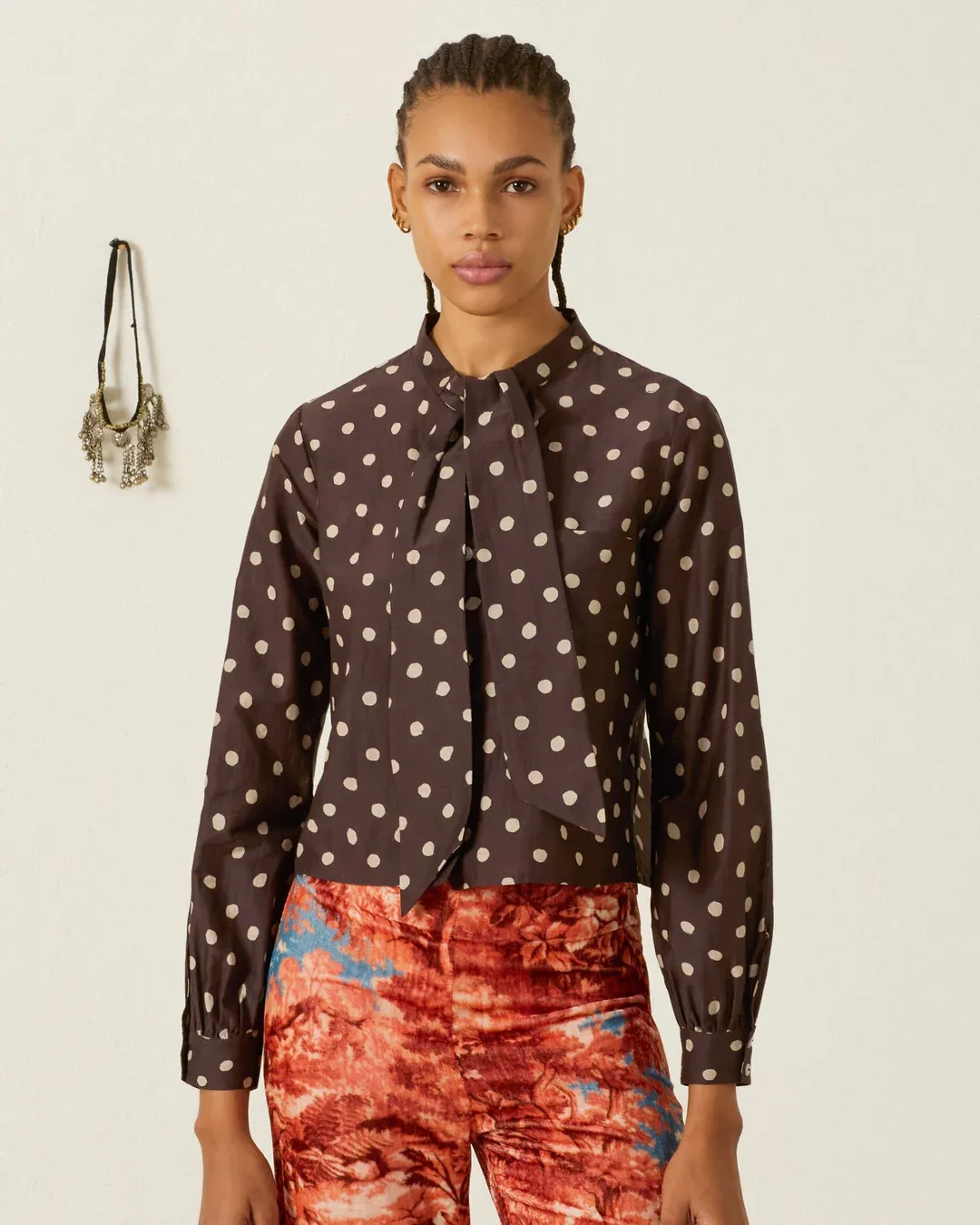 MOLLY MAHOGANY DOT SHIRT