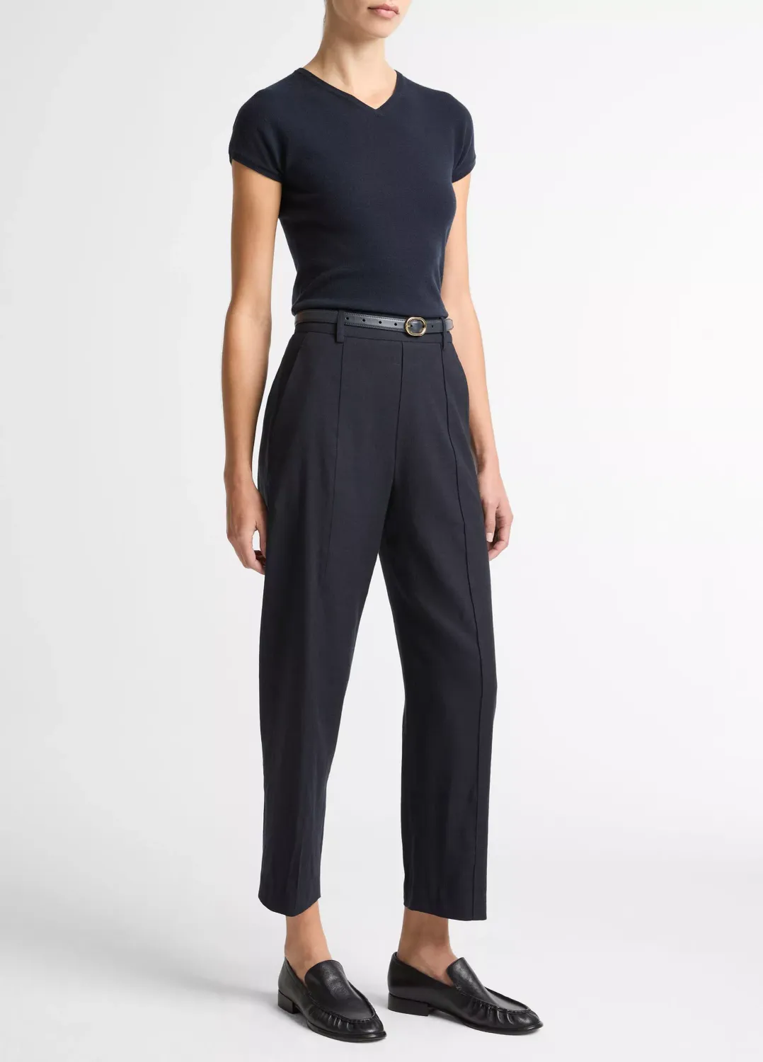GRACE MID RISE LINEN TAPERED PULL ON PANT