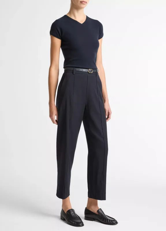 GRACE MID RISE LINEN TAPERED PULL ON PANT