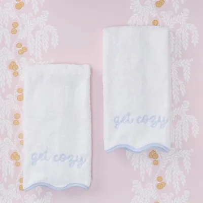 SCALLOP HAND TOWELS (PAIR)