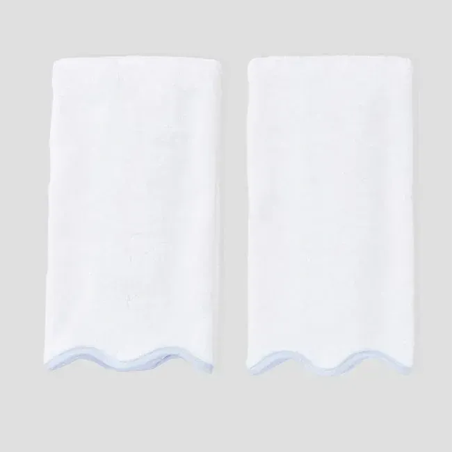 SCALLOP HAND TOWELS (PAIR)