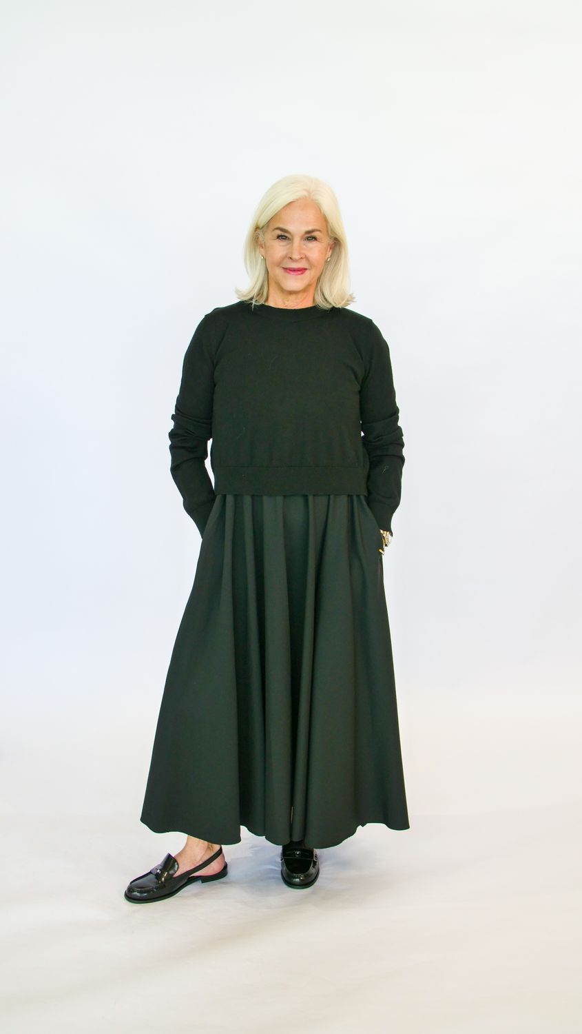 PURE WOOL TOP WITH MATCHING MAXI DRESS