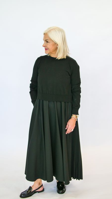 PURE WOOL TOP WITH MATCHING MAXI DRESS