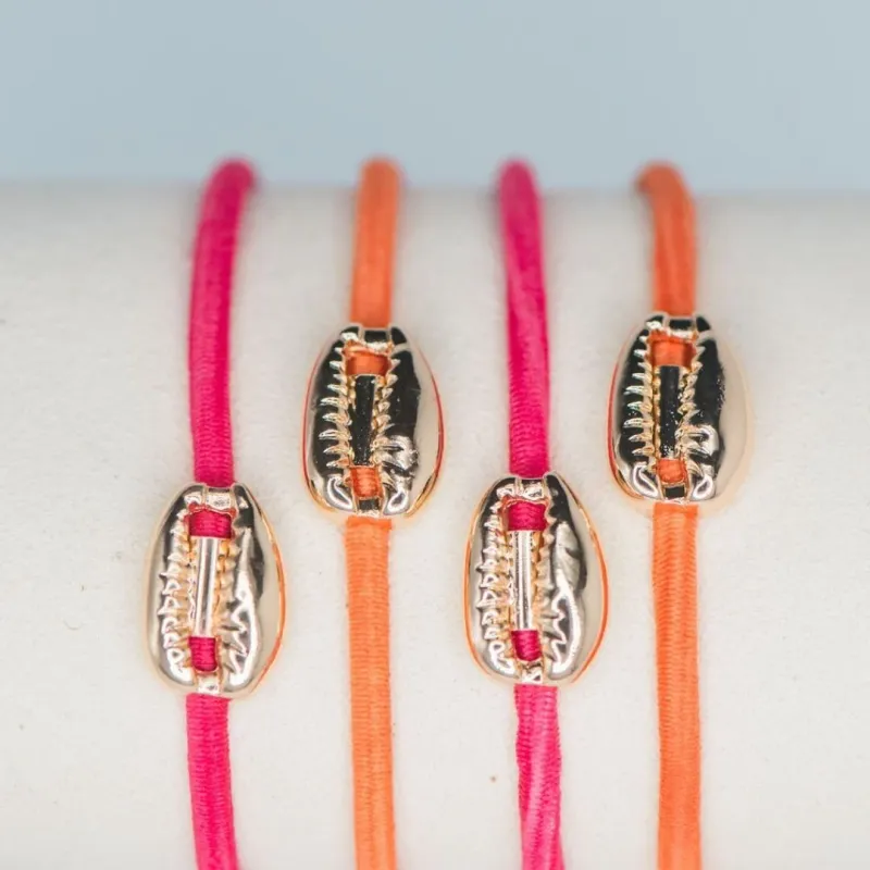 COWRIE SHELL HAIR TIE BRACELET SET