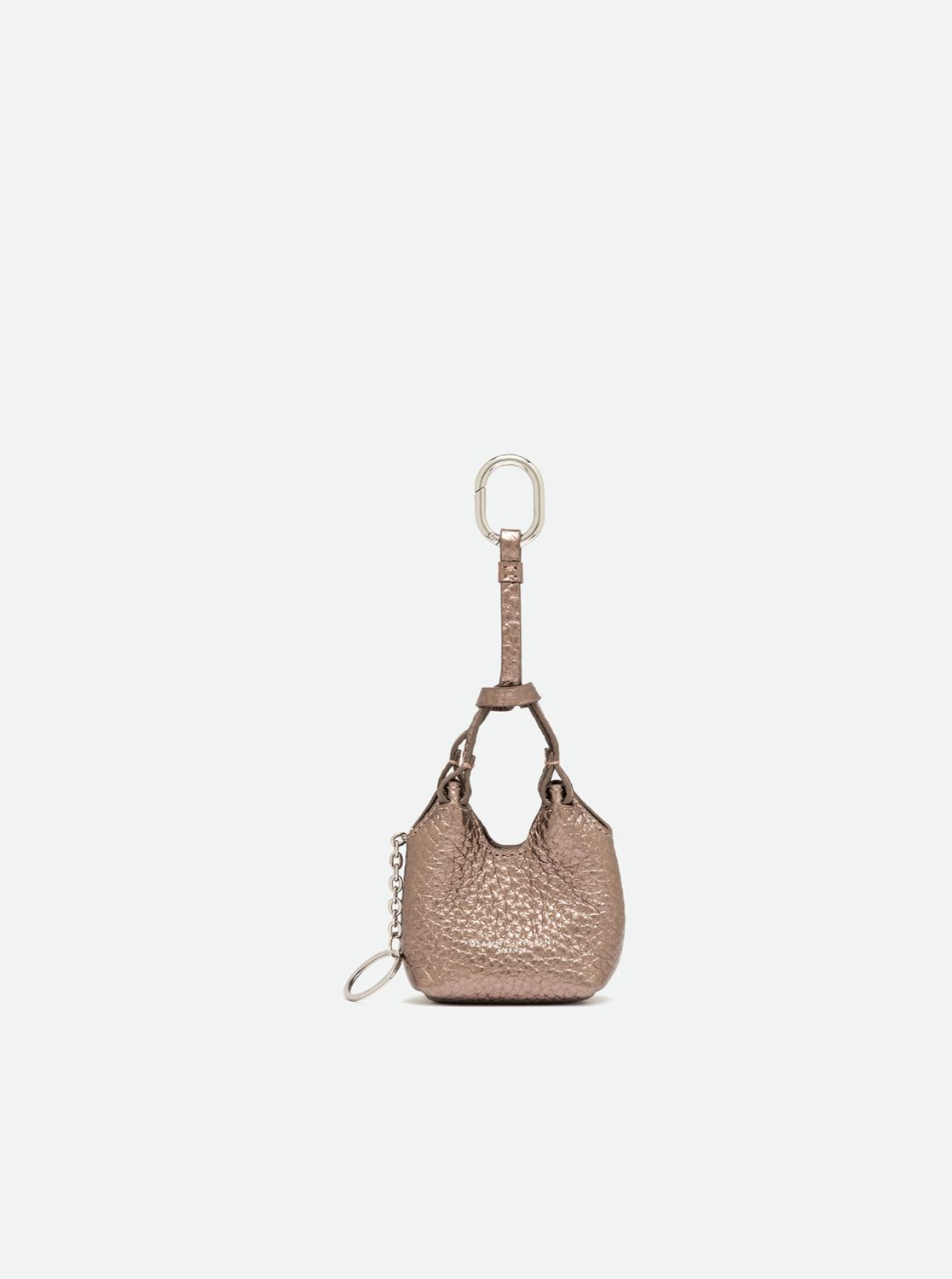 MINI DUA BAG CHARM- MOON HAMMERED LEATHER