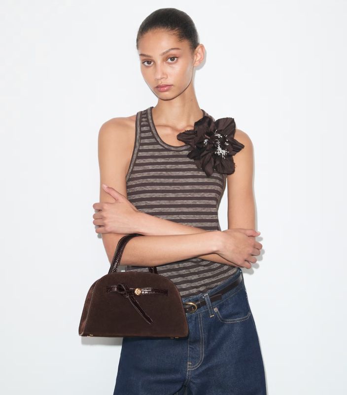 SMALL ROMY SUEDE BAULETTO