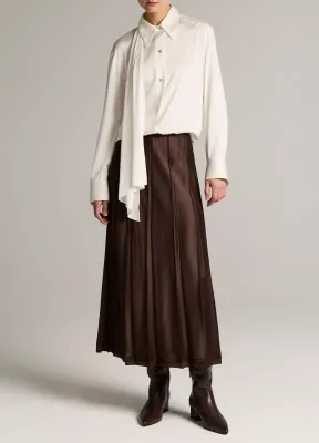 RAW-EDGE SATIN SKIRT