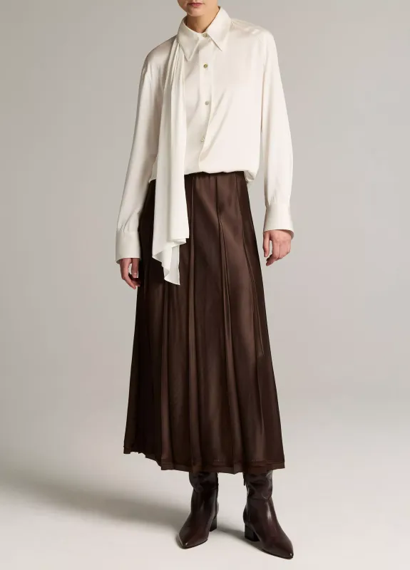 RAW-EDGE SATIN SKIRT