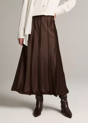 RAW-EDGE SATIN SKIRT