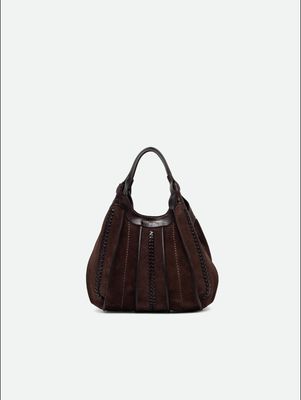 DUA SUEDE BAG WITH LEATHER DETAILING- LARGE