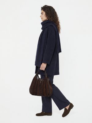 DUA SUEDE BAG WITH LEATHER DETAILING- LARGE