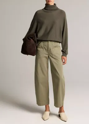 WOOL-CASHMERE DOLMAN-SLEEVE TURTLENECK SWEATER