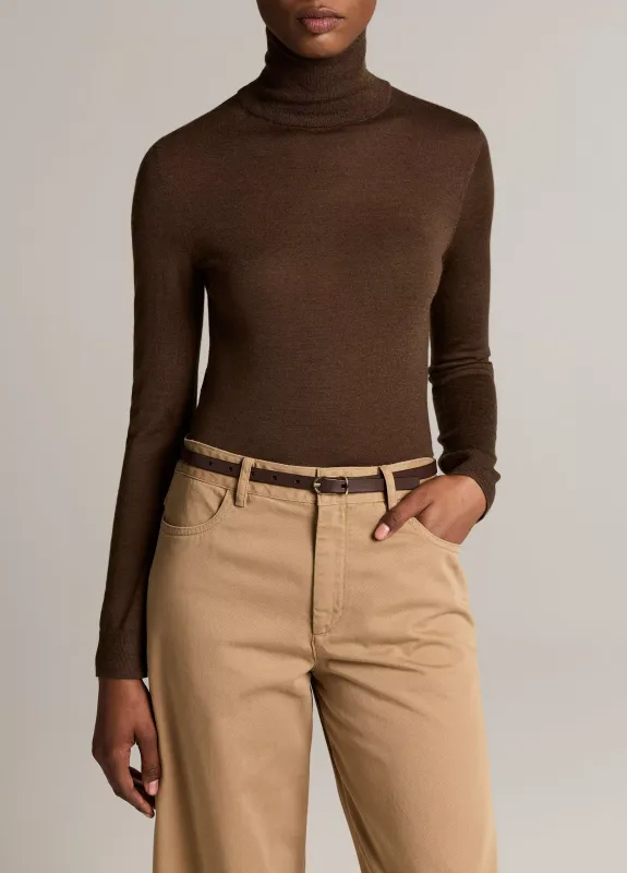CASHMERE-SILK SLIM TURTLENECK SWEATER