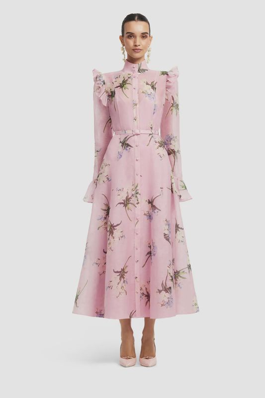 KATRINA BUTTERFLY SLEEVE MIDI DRESS