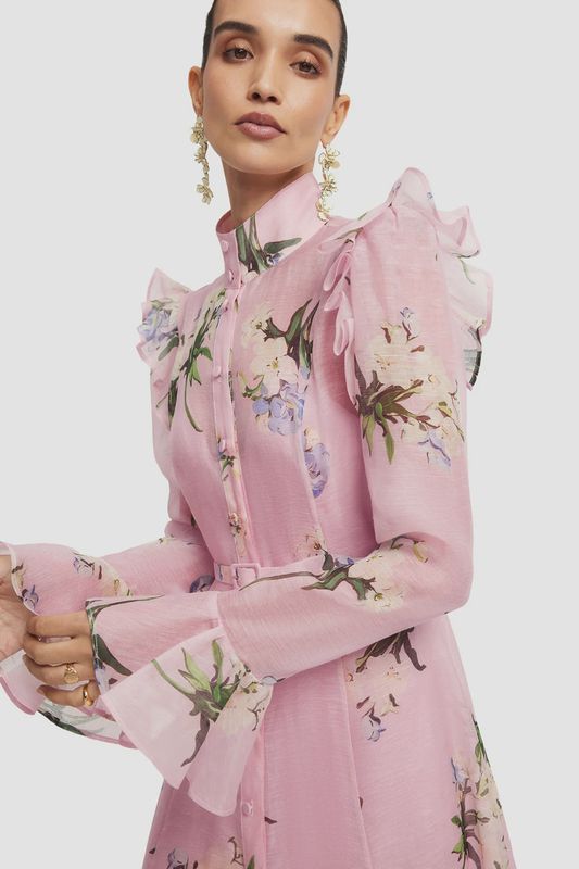 KATRINA BUTTERFLY SLEEVE MIDI DRESS