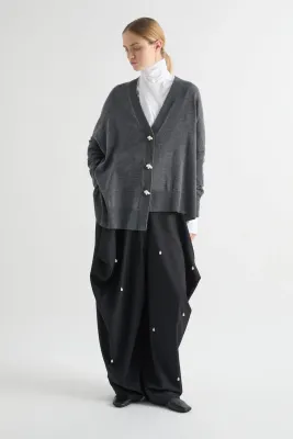 CARDIGAN OVER SIZE WITH PEARL BUTTONS