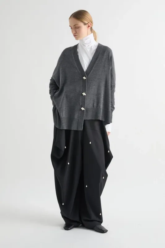 CARDIGAN OVER SIZE WITH PEARL BUTTONS