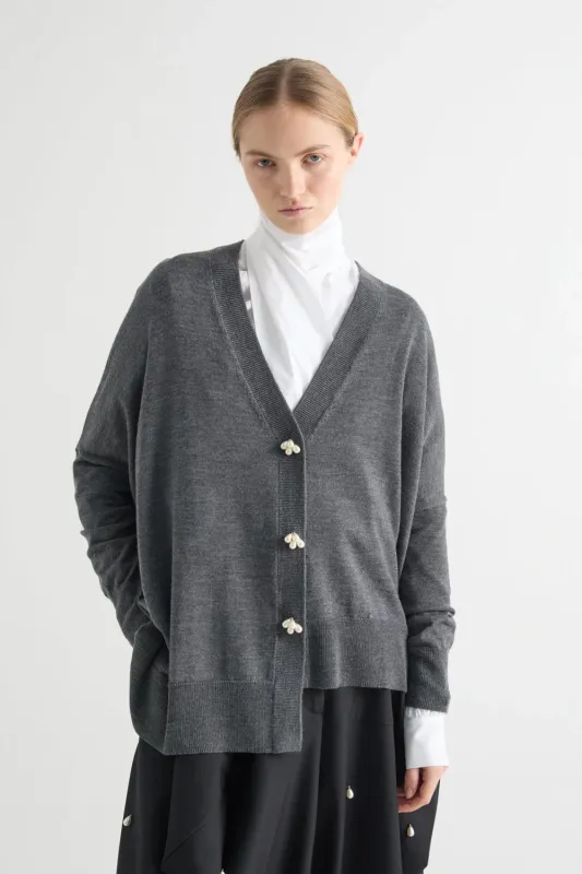 CARDIGAN OVER SIZE WITH PEARL BUTTONS