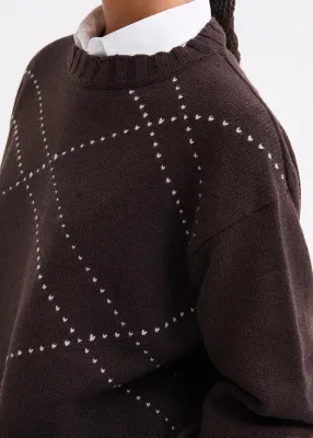 DIAGONAL-PATTERN SWEATER IN A WOOL BLEND