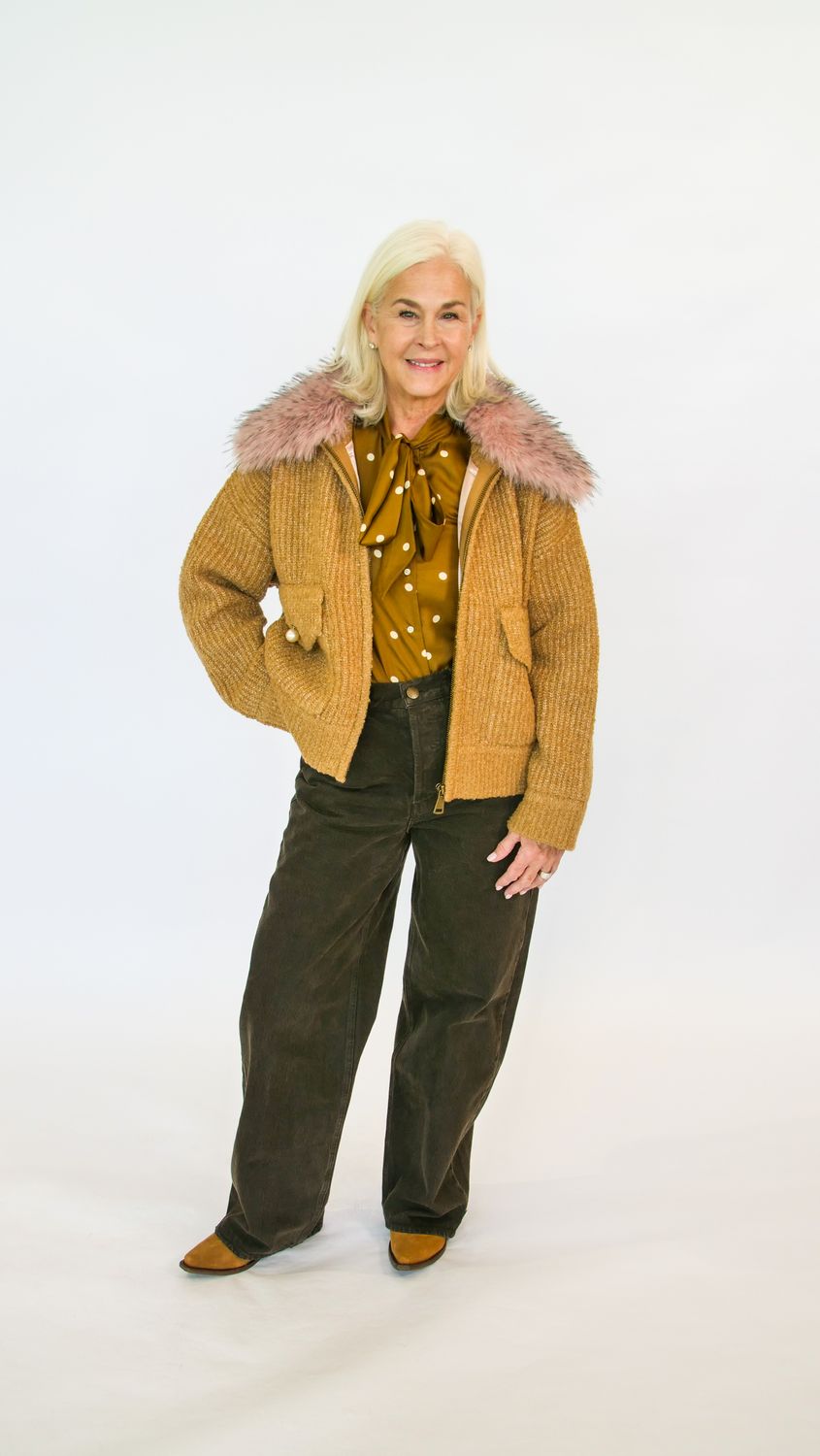 KANADA KNITTED JACKET WITH REMOVABLE FUR COLLAR
