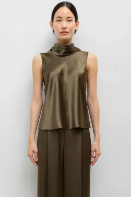 BARB SLEEVELESS COWL NECK