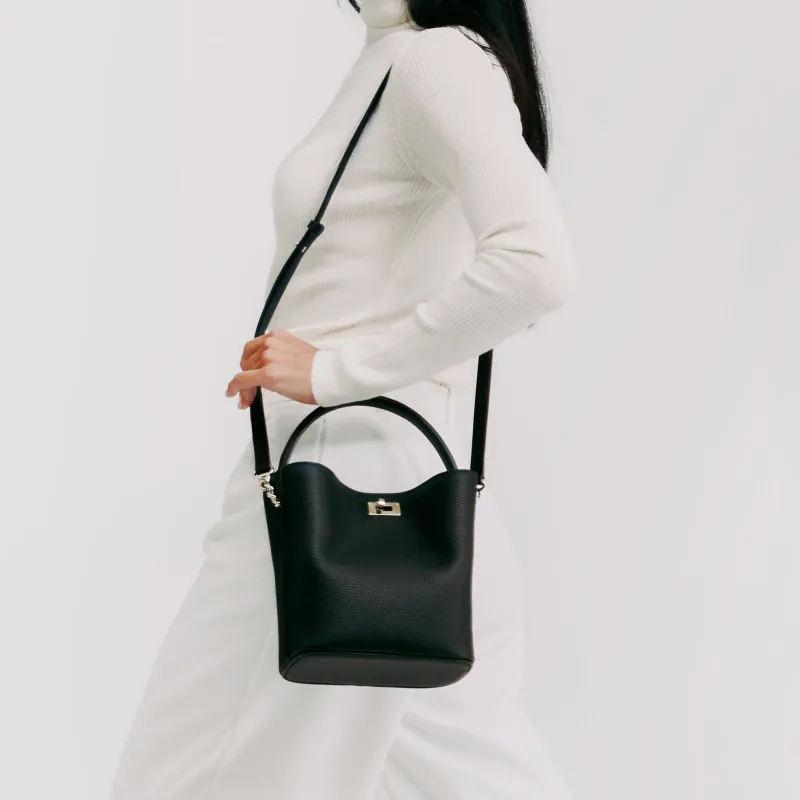 ODEON MINI LEATHER BUCKET BAG