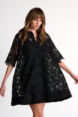 FLORAL GUIPURE LACE DRESS