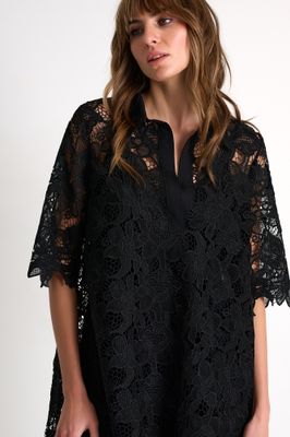 FLORAL GUIPURE LACE DRESS