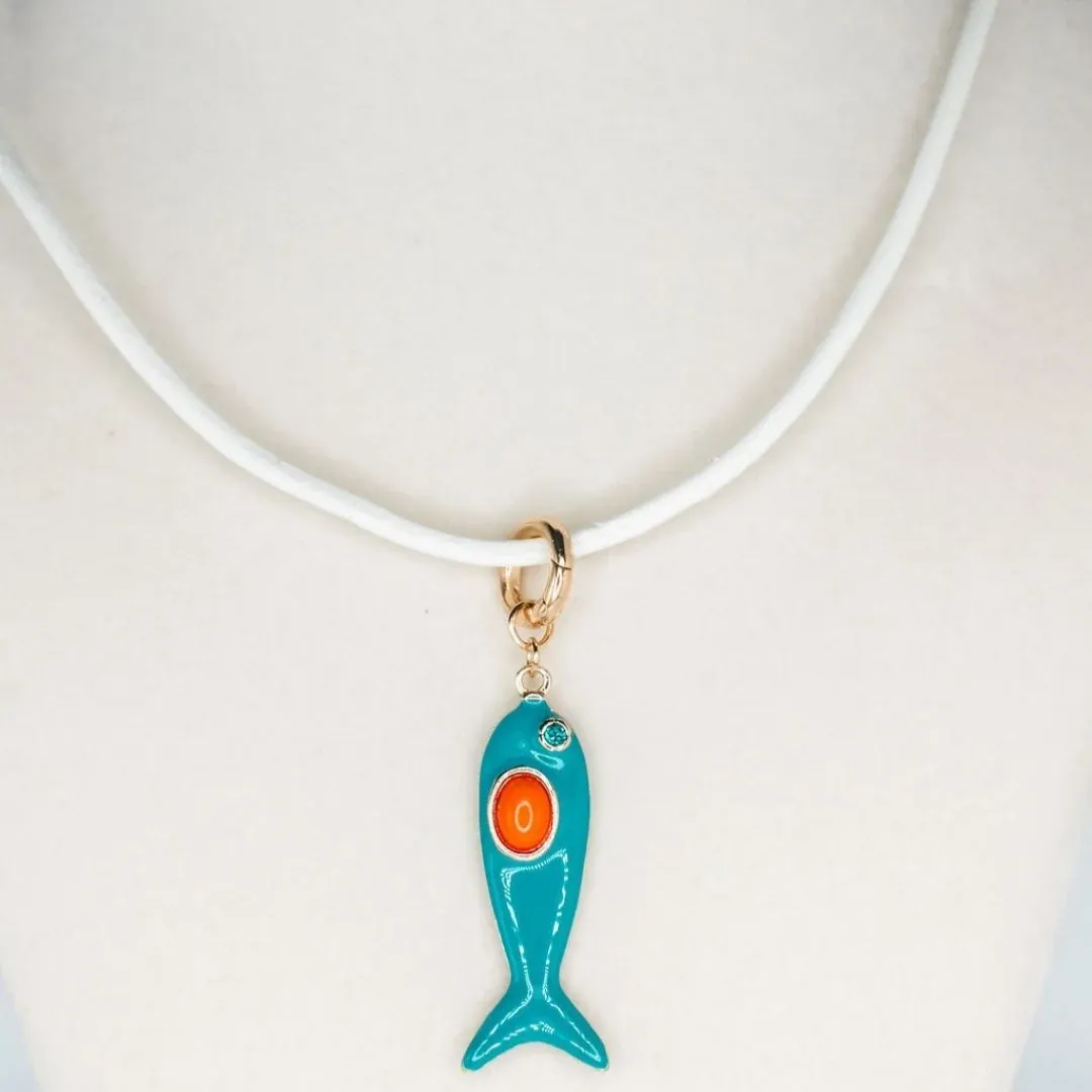 LEATHER FISH NECKLACE