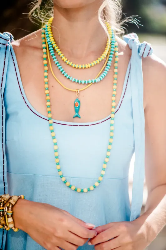 LEATHER FISH NECKLACE