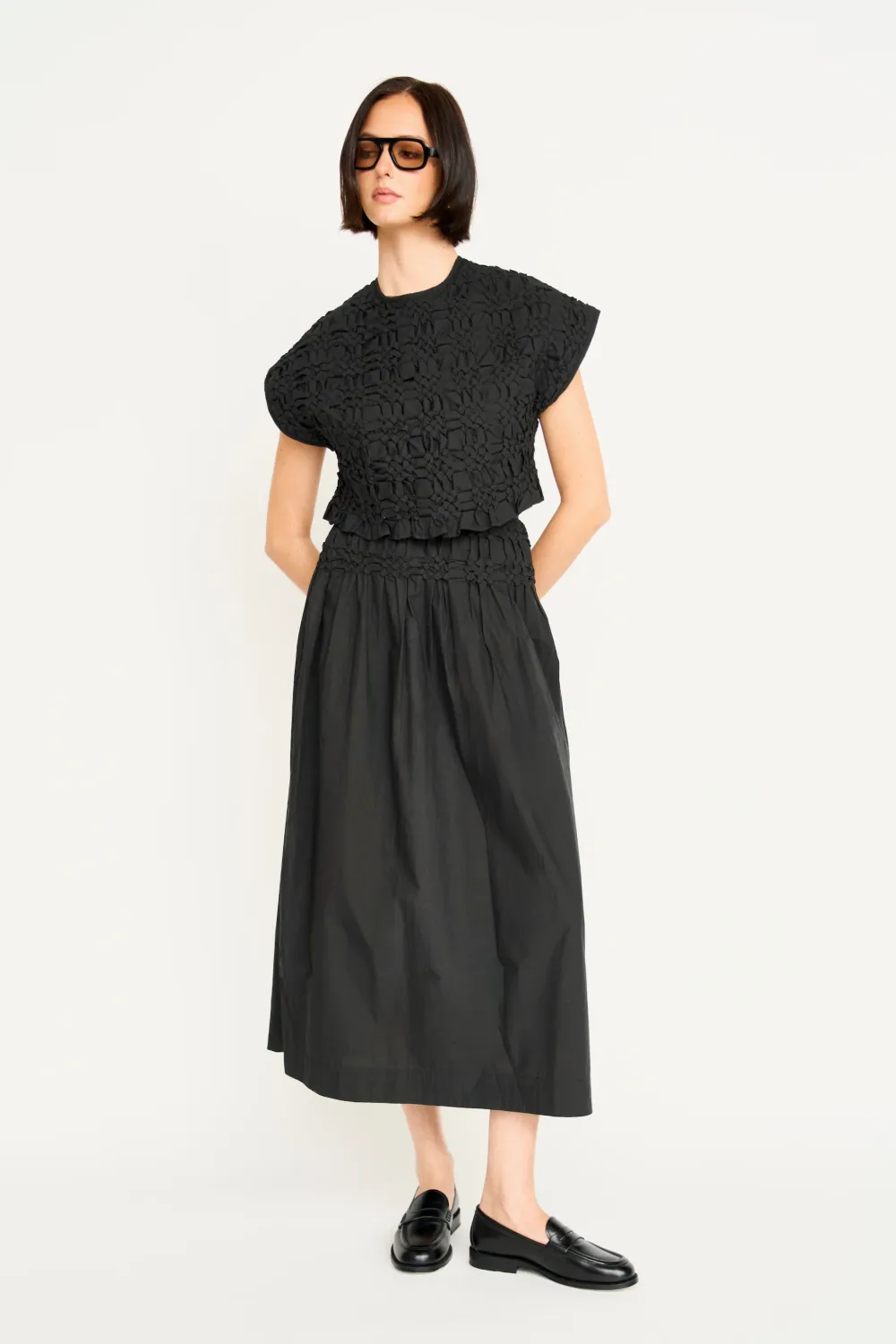 WHITBY SMOCKED SKIRT