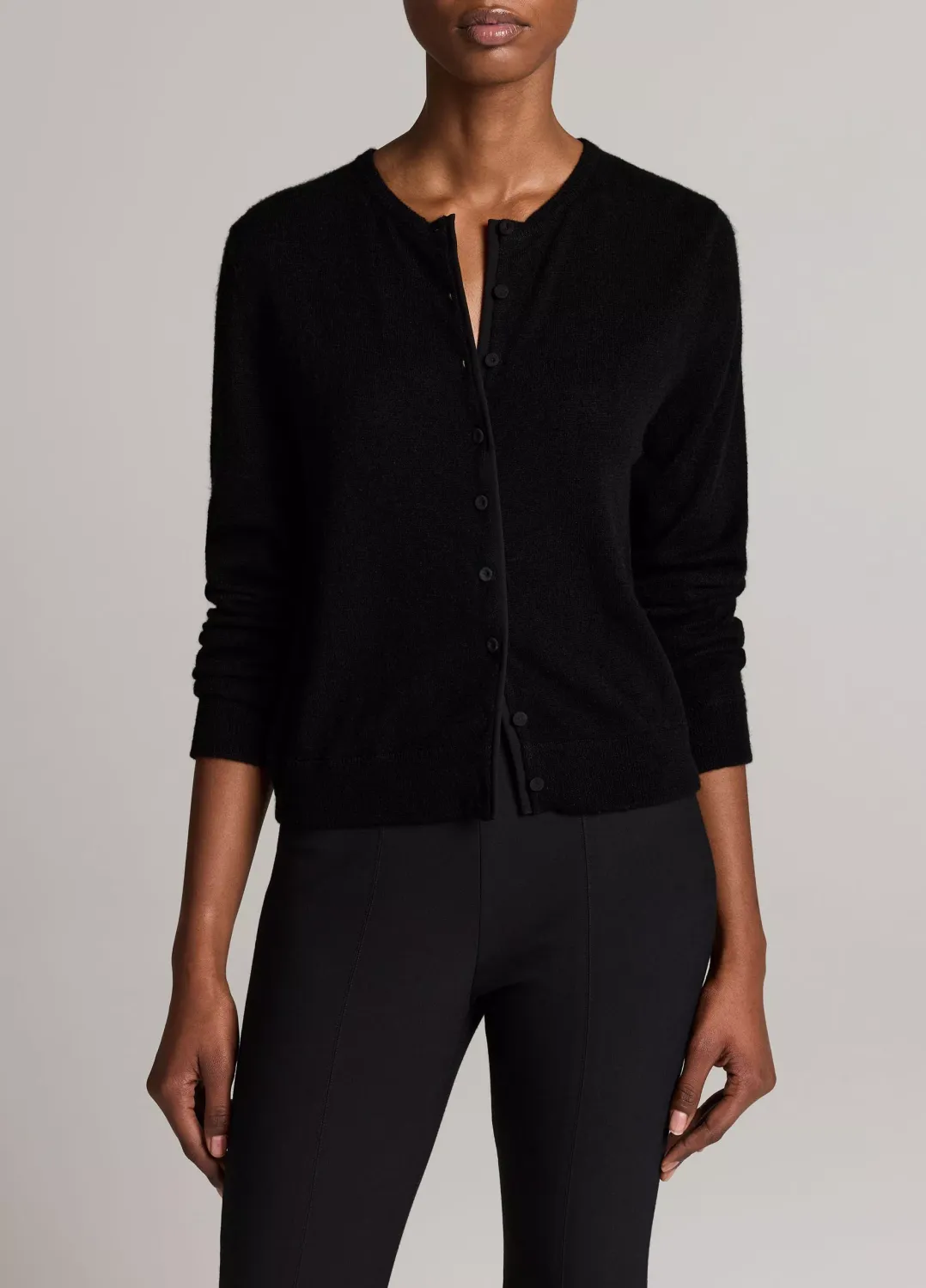 WOOL-BLEND MIXED MEDIA CARDIGAN