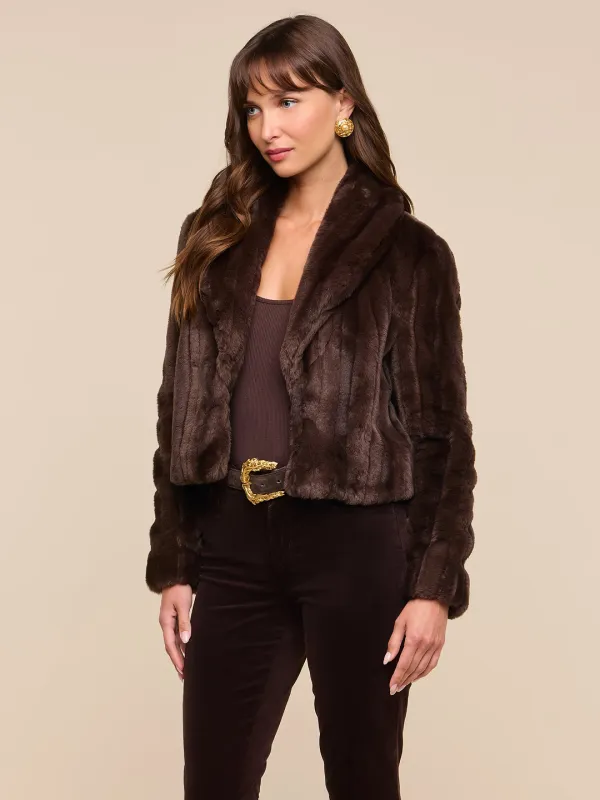 DAVY FAUX FUR CROPPED JACKET