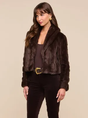 DAVY FAUX FUR CROPPED JACKET