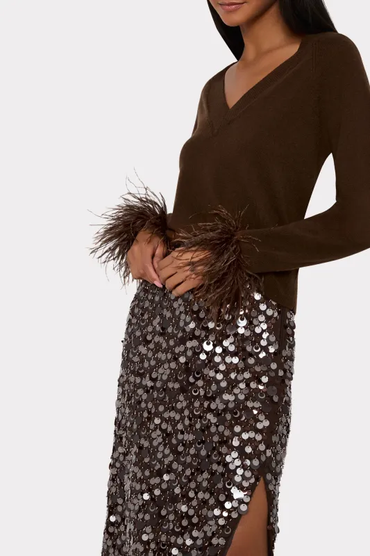ROXANNE PAILLETTE MIDI SKIRT