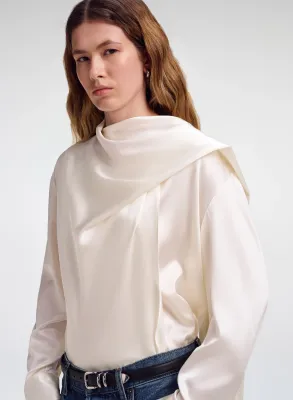NADINE SILK DRAPED TOP