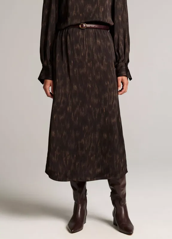 SPOTTED MATTE SATIN SLIP SKIRT