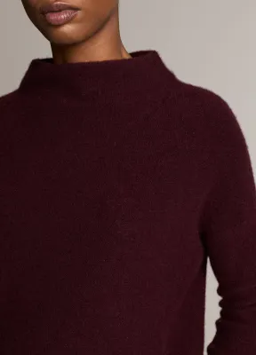 PLUSH CASHMERE FUNNEL NECK SWEATER