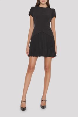 HADDY PLEATED SHORT SLEEVE MINI DRESS