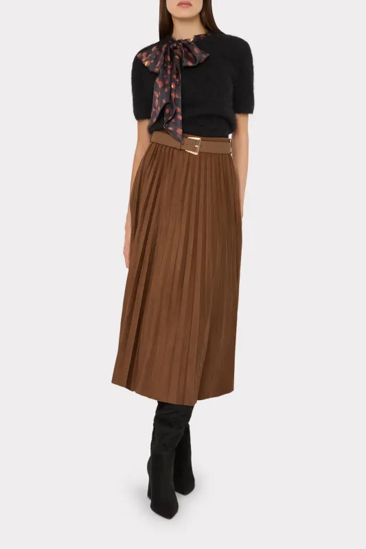 NAYLA PLEATED MIDI SKIRT