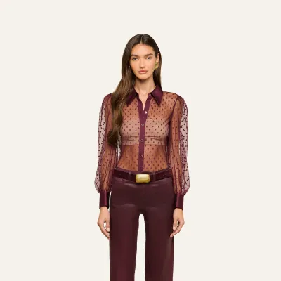 SOPHIE LONG SLEEVE SHEER BLOUSE