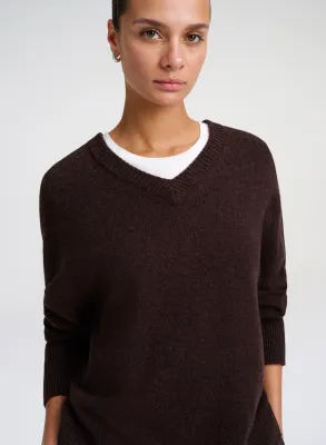 CALVEN CASHMERE V-NECK SWEATER