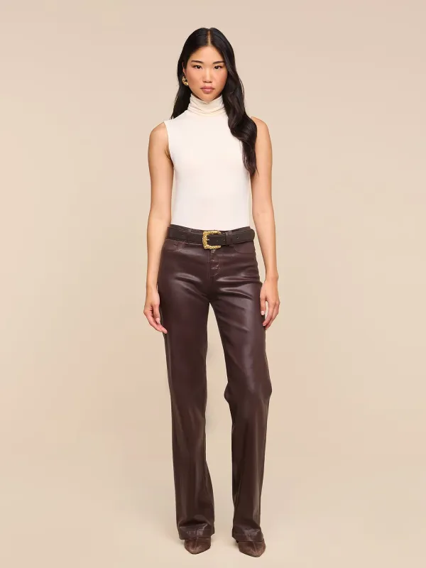 CLAYTON COATED HIGH RISE WIDE LEG JEAN