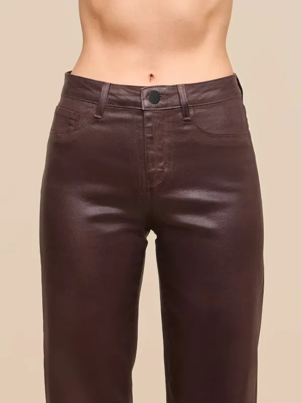 CLAYTON COATED HIGH RISE WIDE LEG JEAN