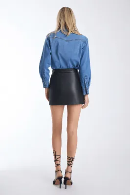 PAULI LEATHER MINI SKIRT